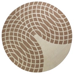Tapis Grande touffeté à la main marron et beige de Verner Panton