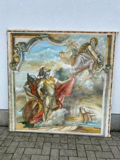 Grande huile sur toile, "décor de théâtre" vers 1930.