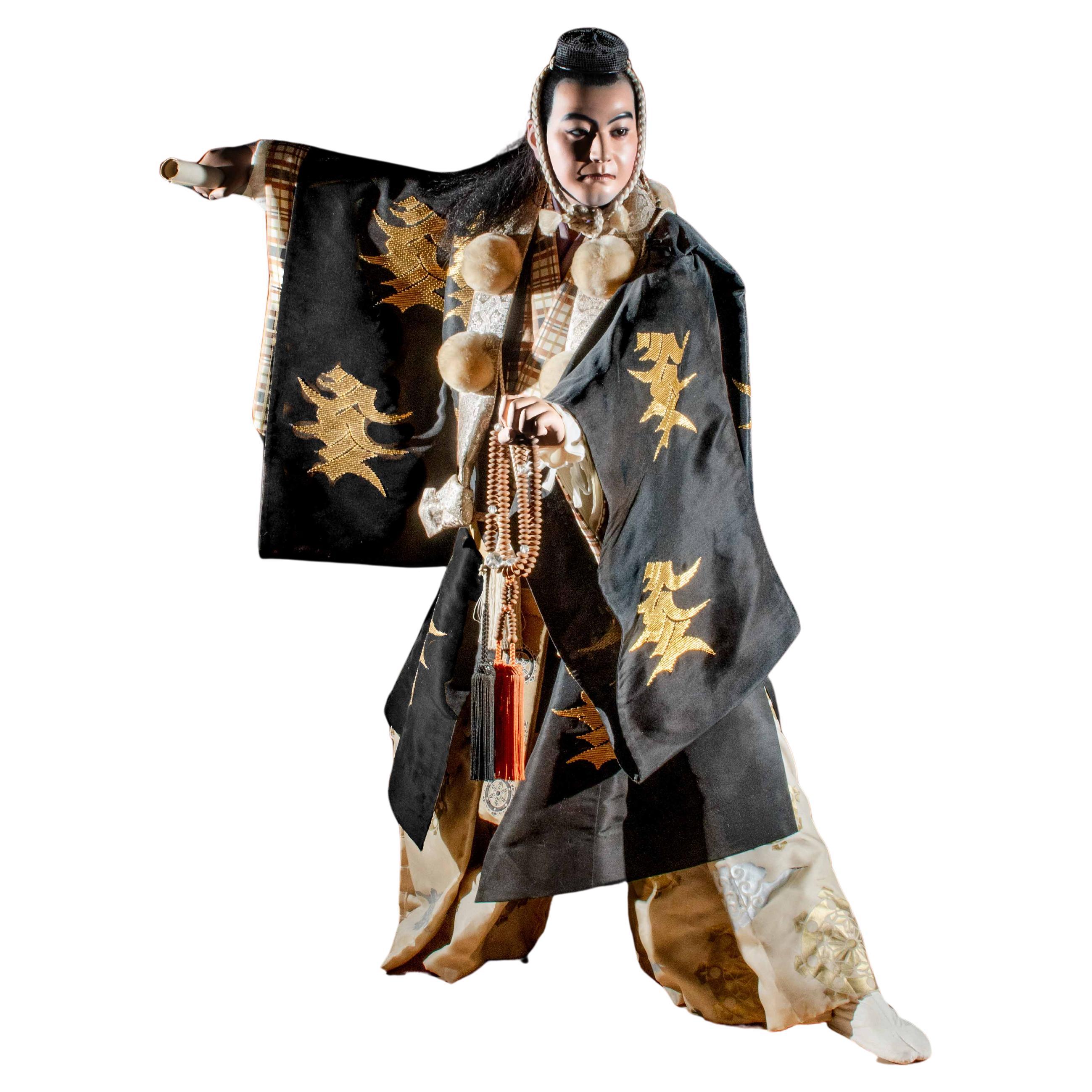 Grande iki ningyō in legno raffigurante un attore del teatro Kabuki en vente