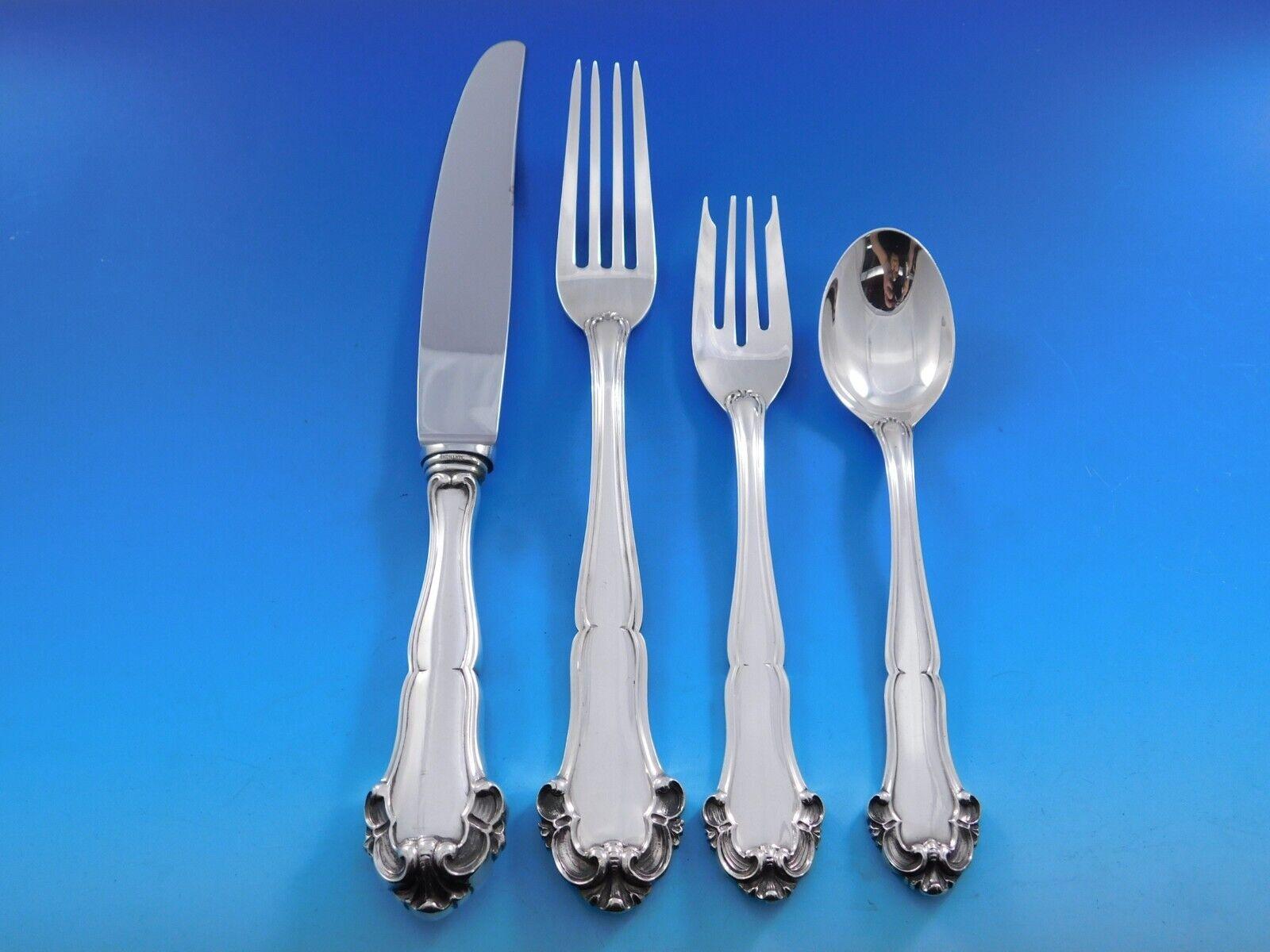 Grande Imperiale by Buccellati Italy Silver Flatware Set Service 48 pcs Dinner In Excellent Condition For Sale In Big Bend, WI