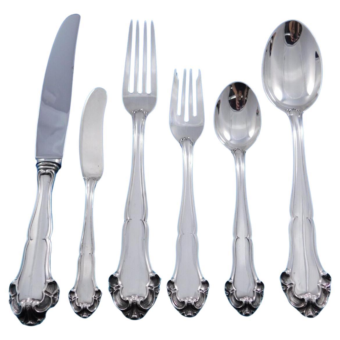 Grande Imperiale by Buccellati Italy Silver Flatware Set Service 48 pcs Dinner For Sale