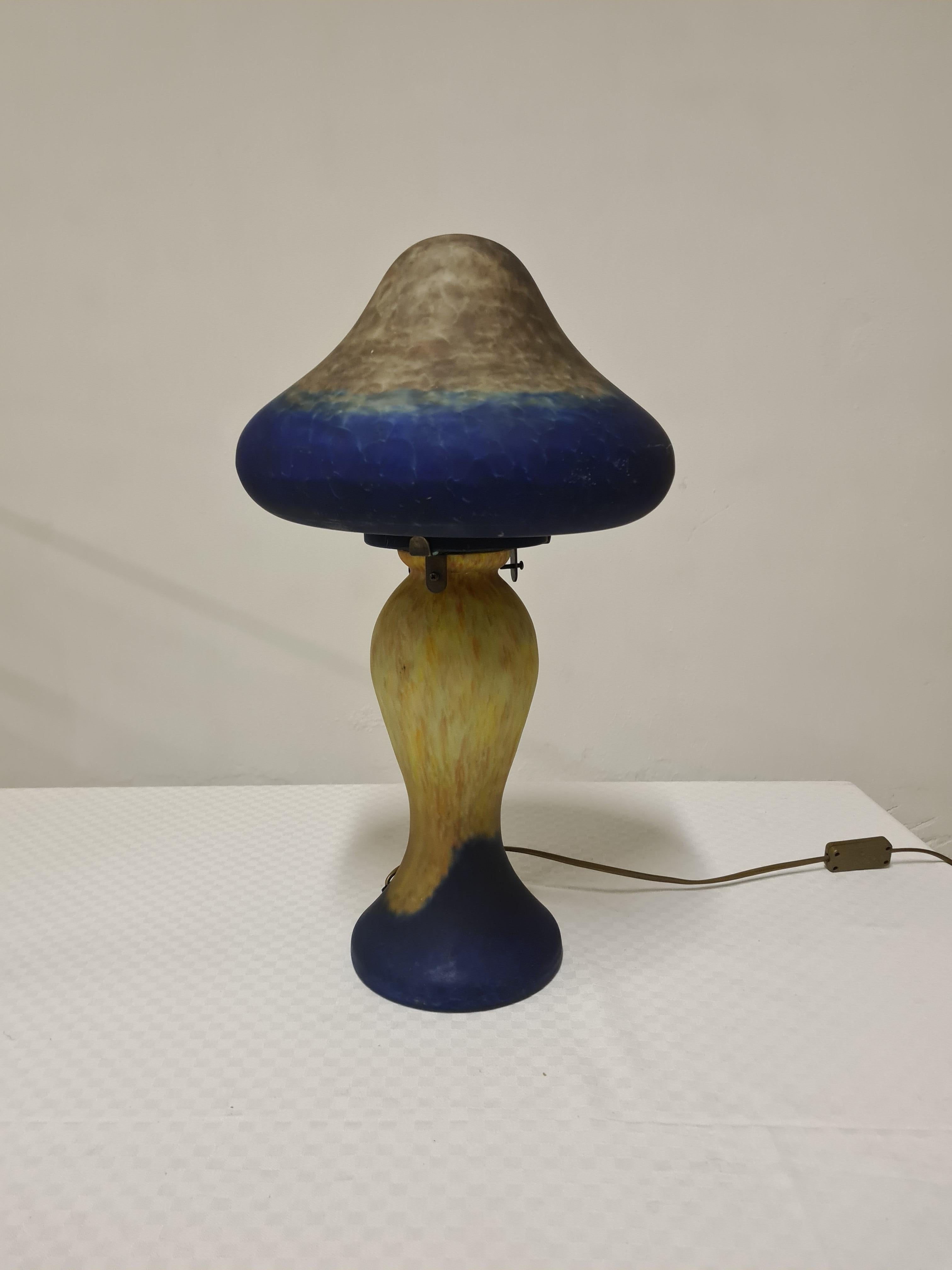 Glass Large mushroom lamp made of glass paste in Art Nouveau style For Sale