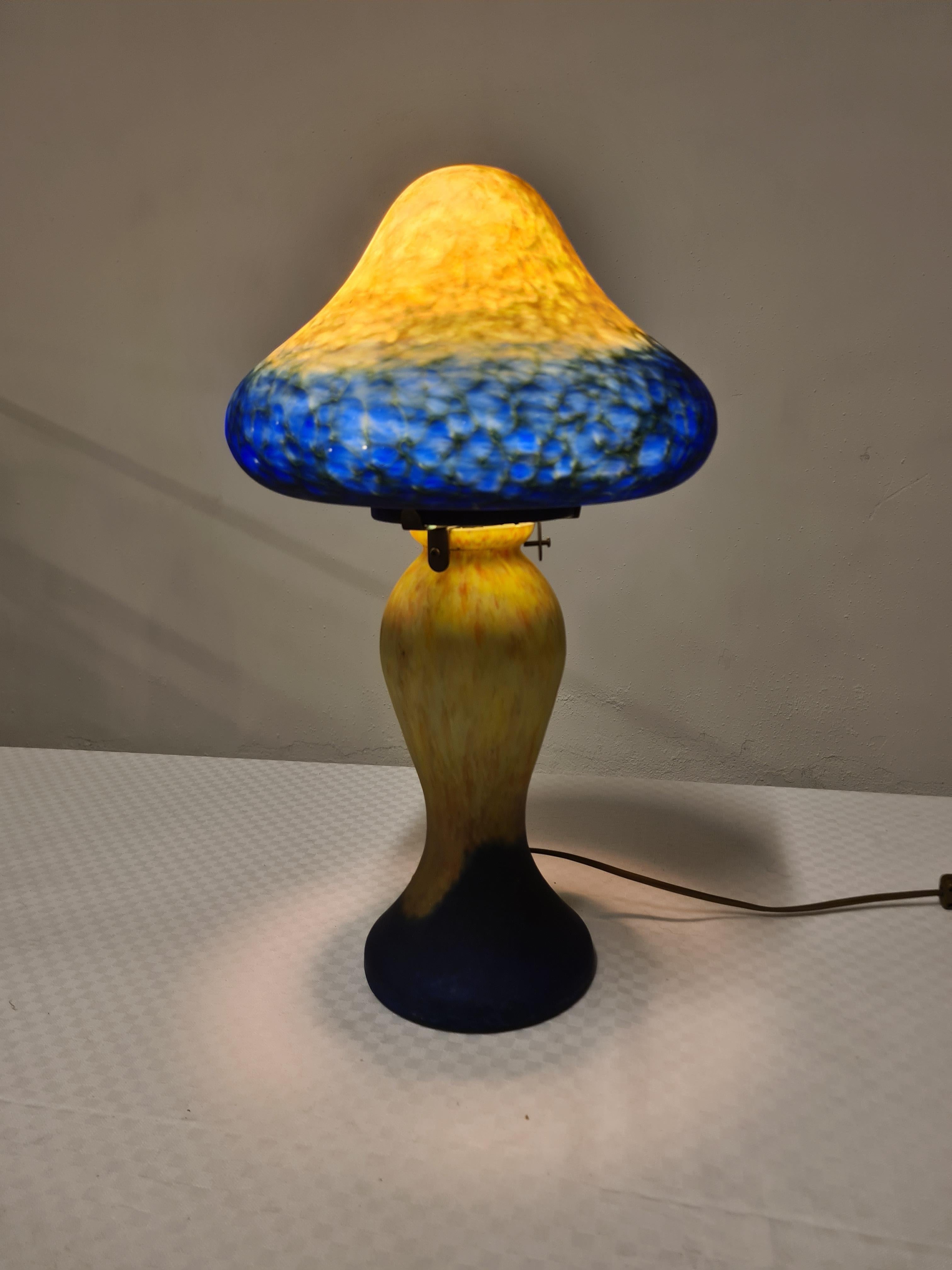 Large mushroom lamp made of glass paste in Art Nouveau style For Sale 2