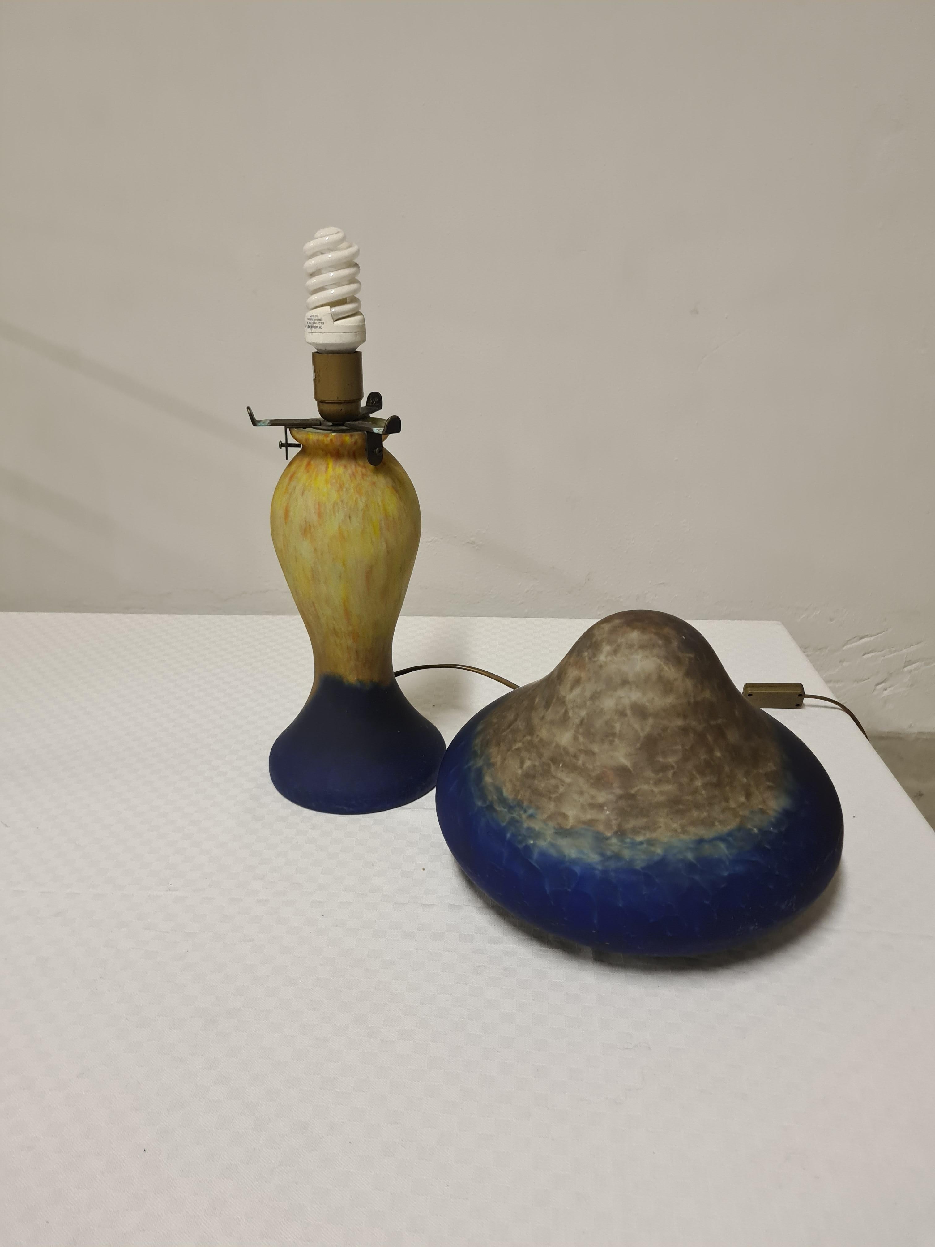 Large mushroom lamp made of glass paste in Art Nouveau style For Sale 3