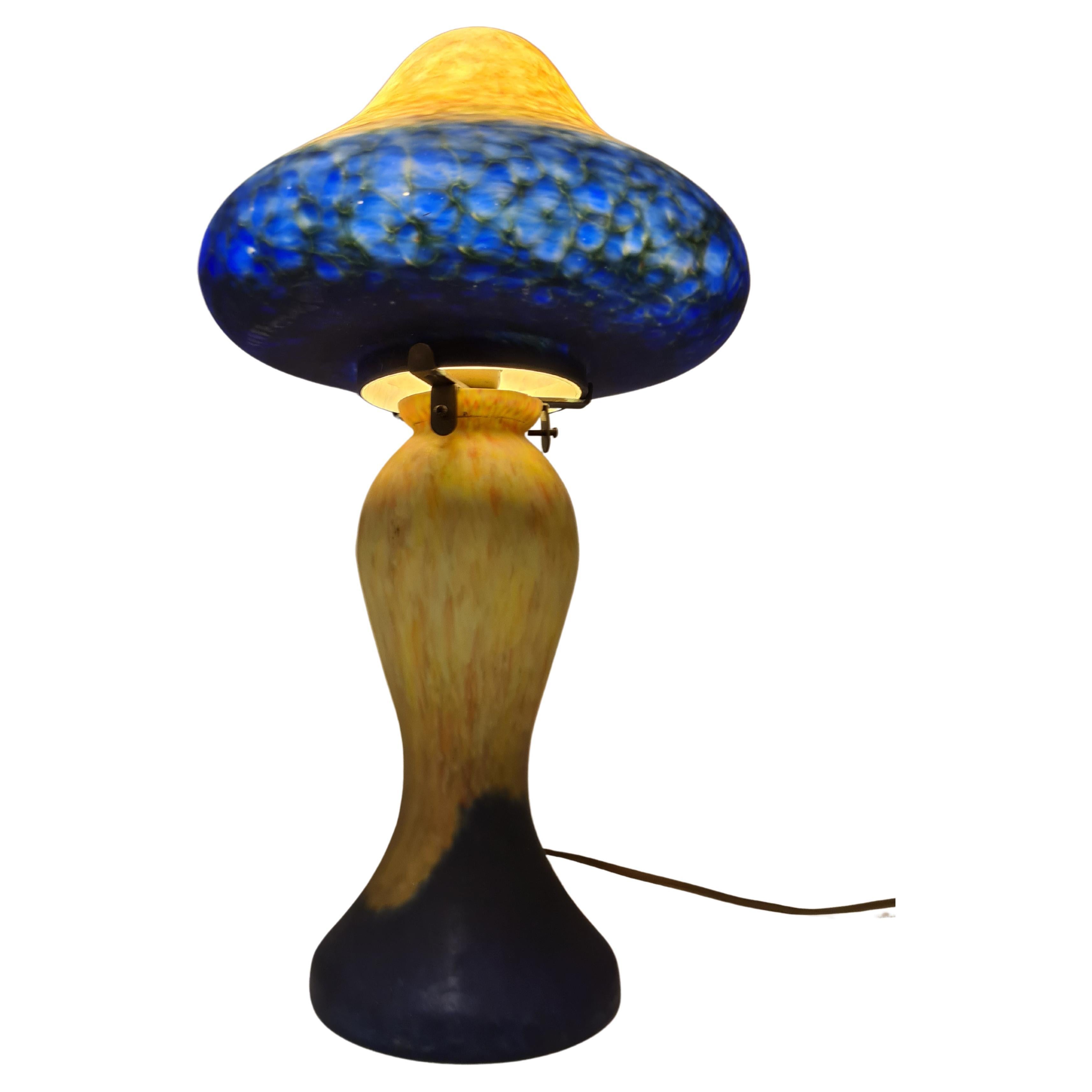 Large mushroom lamp made of glass paste in Art Nouveau style