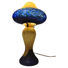 Große Pilzlampe aus Jugendstil-Glaspaste