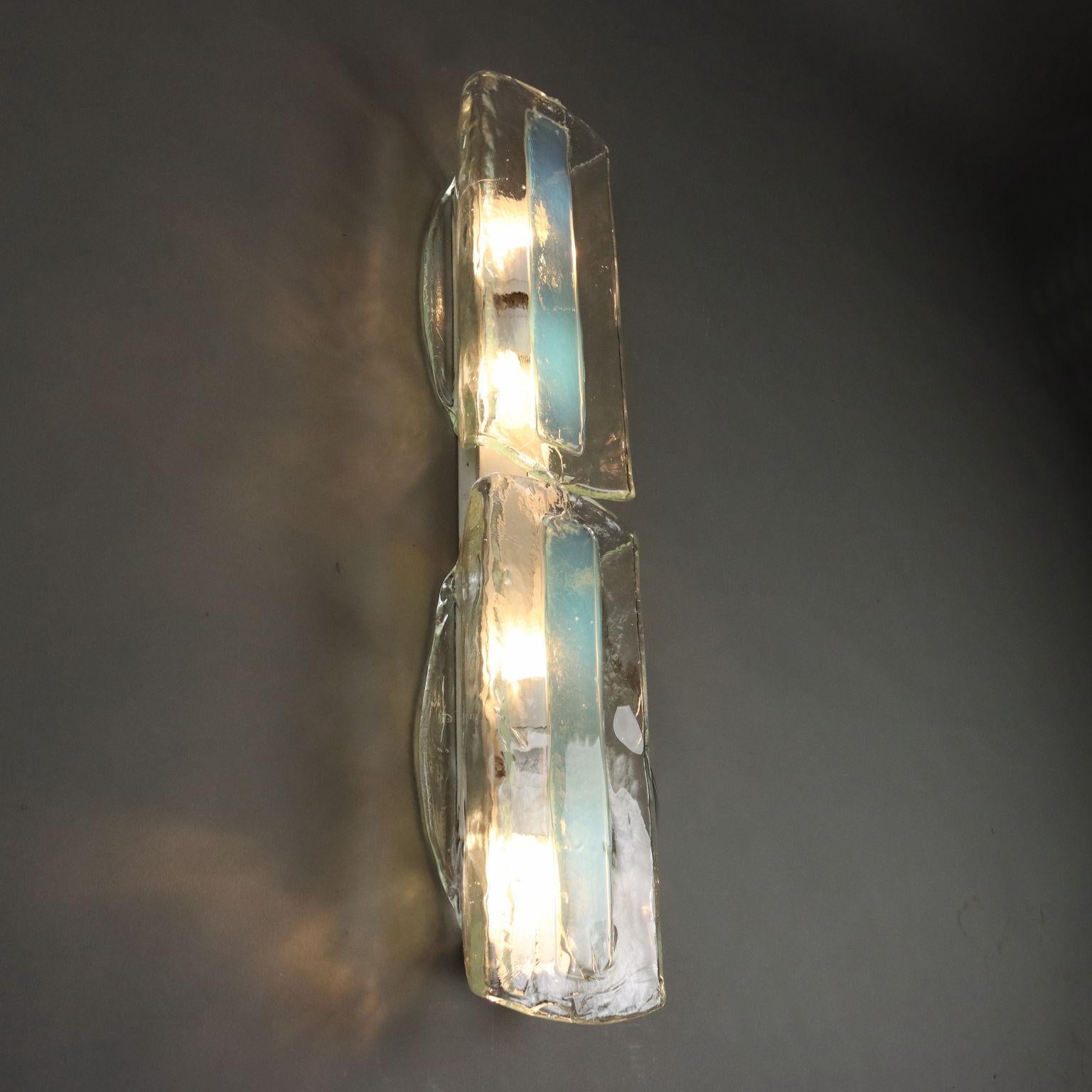 Italian Grande Lampada a parete in Vetro di Murano Anni 70 in vendita