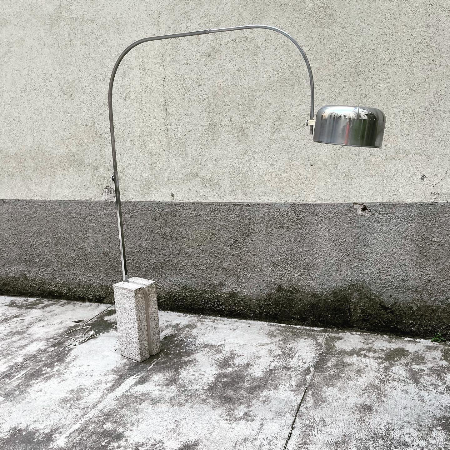 Metallo Grande Lampada ad Arco Regolabile - Reggiani, Italia, 1970