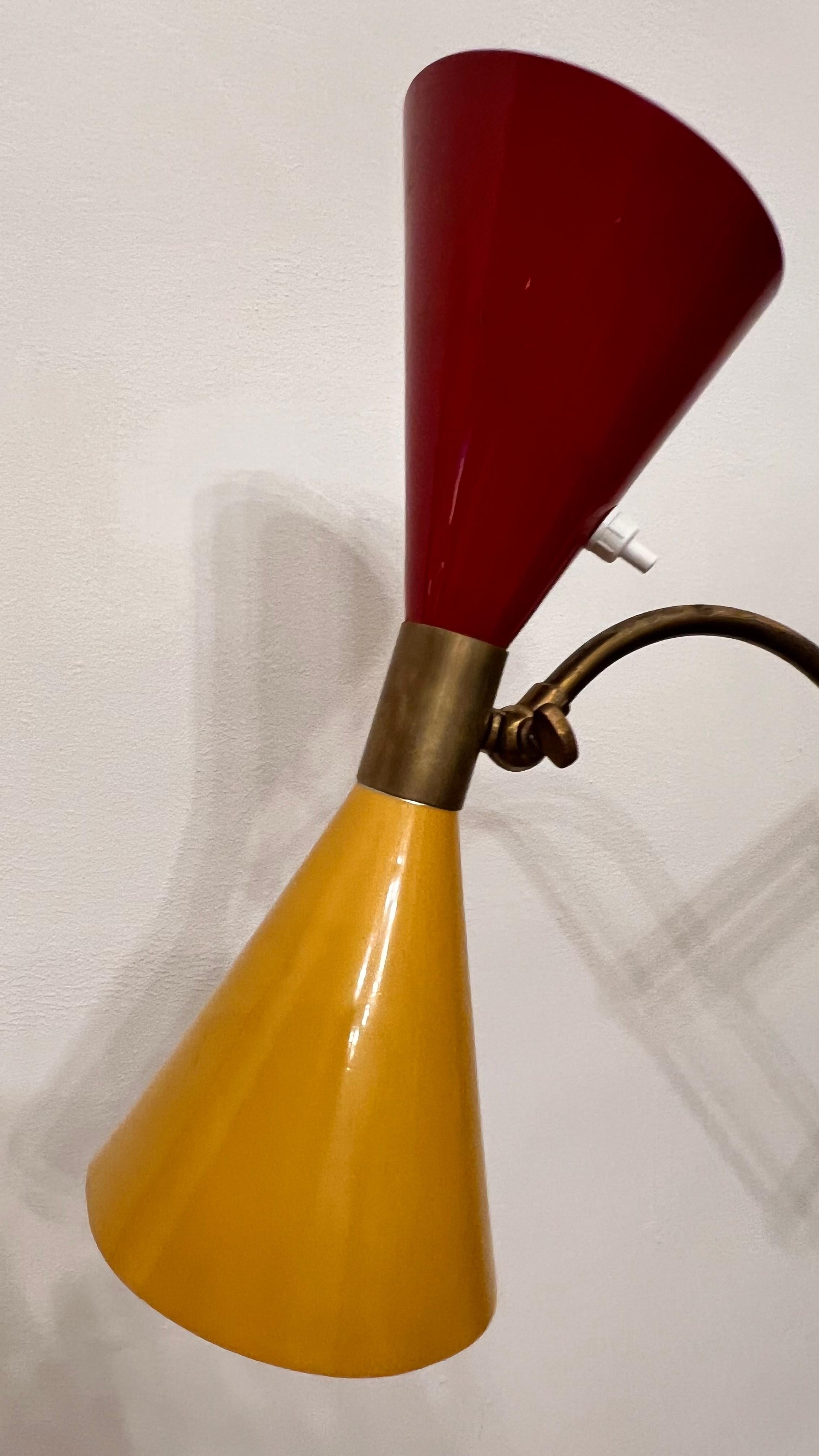 Aluminum Large 1950s extendable wall lamp For Sale