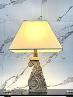 Grande Lampada da tavolo in Pietra Travertino Hollywood regency anni 70 design