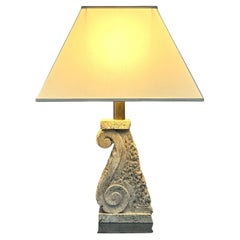 Grande Lampada da tavolo in Pietra Travertino Hollywood regency anni 70 design