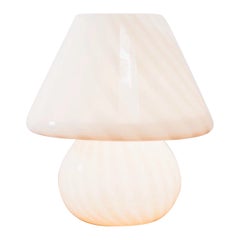 Large Murano Table Lamp Mushroom Rose 1970's Design Pink Shade