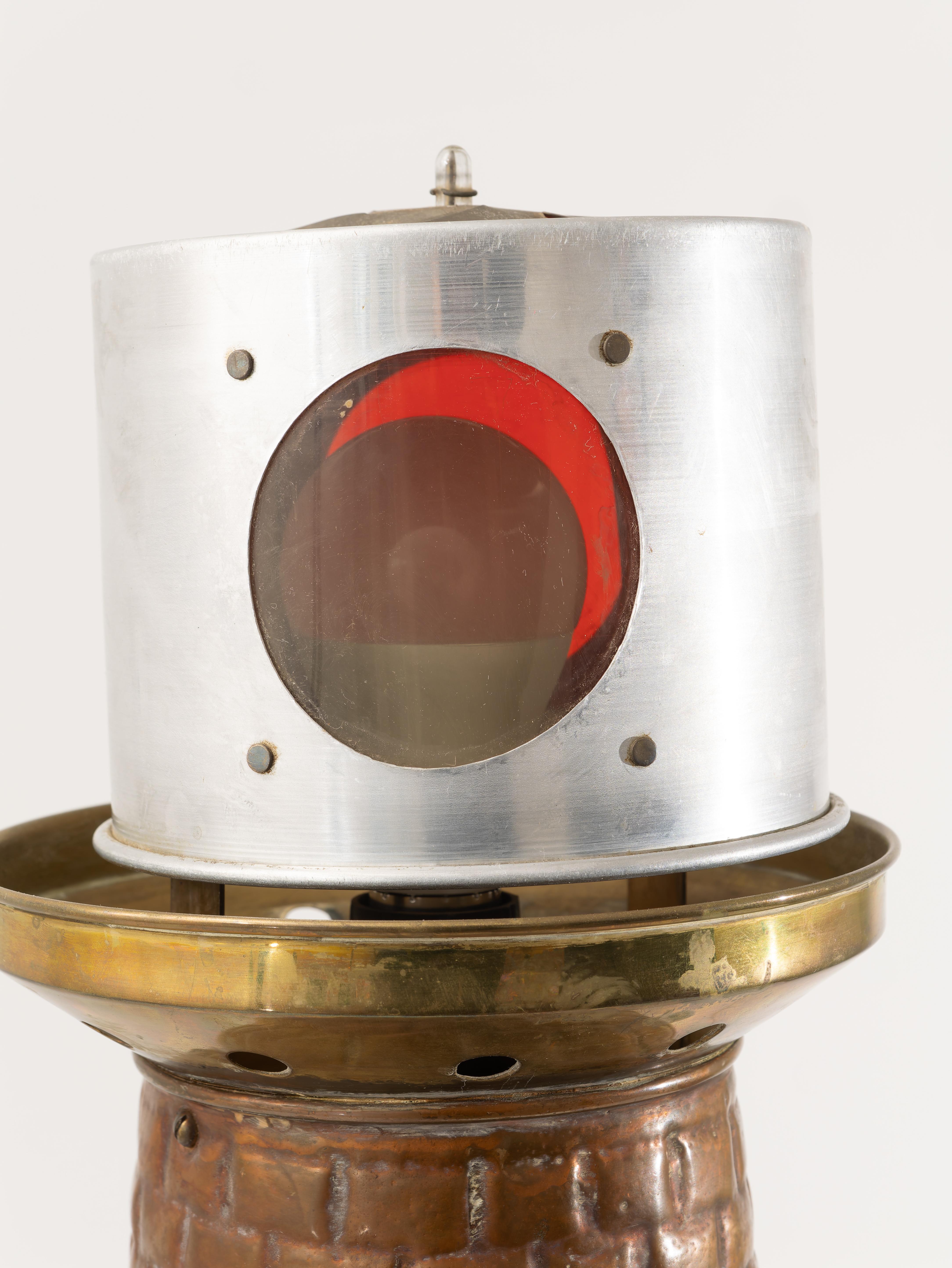 Gran lámpara de pie giratoria FARO, años 50/60 Aluminio en venta