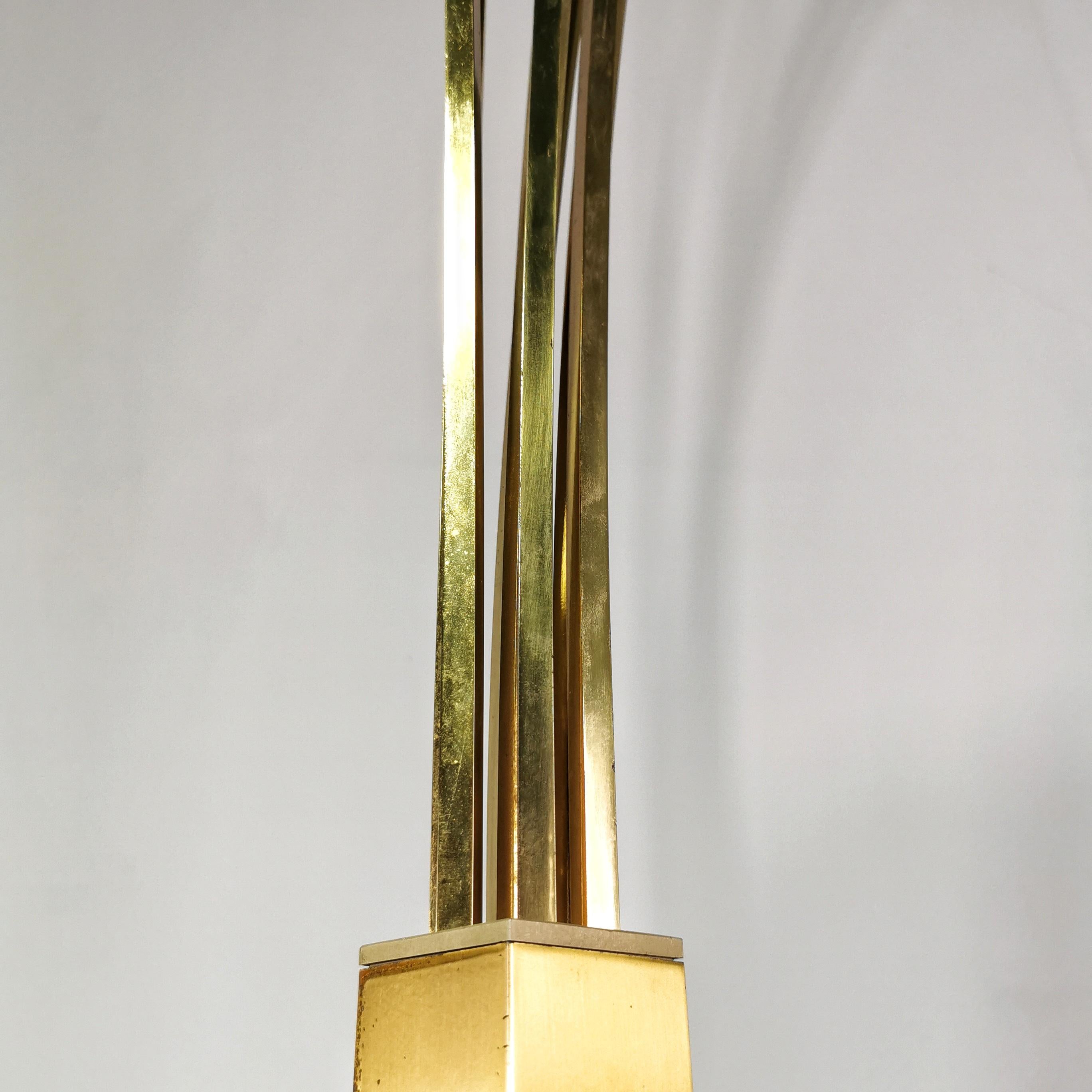 Large 1960s brass floor lamp 7 Arms For Sale 3