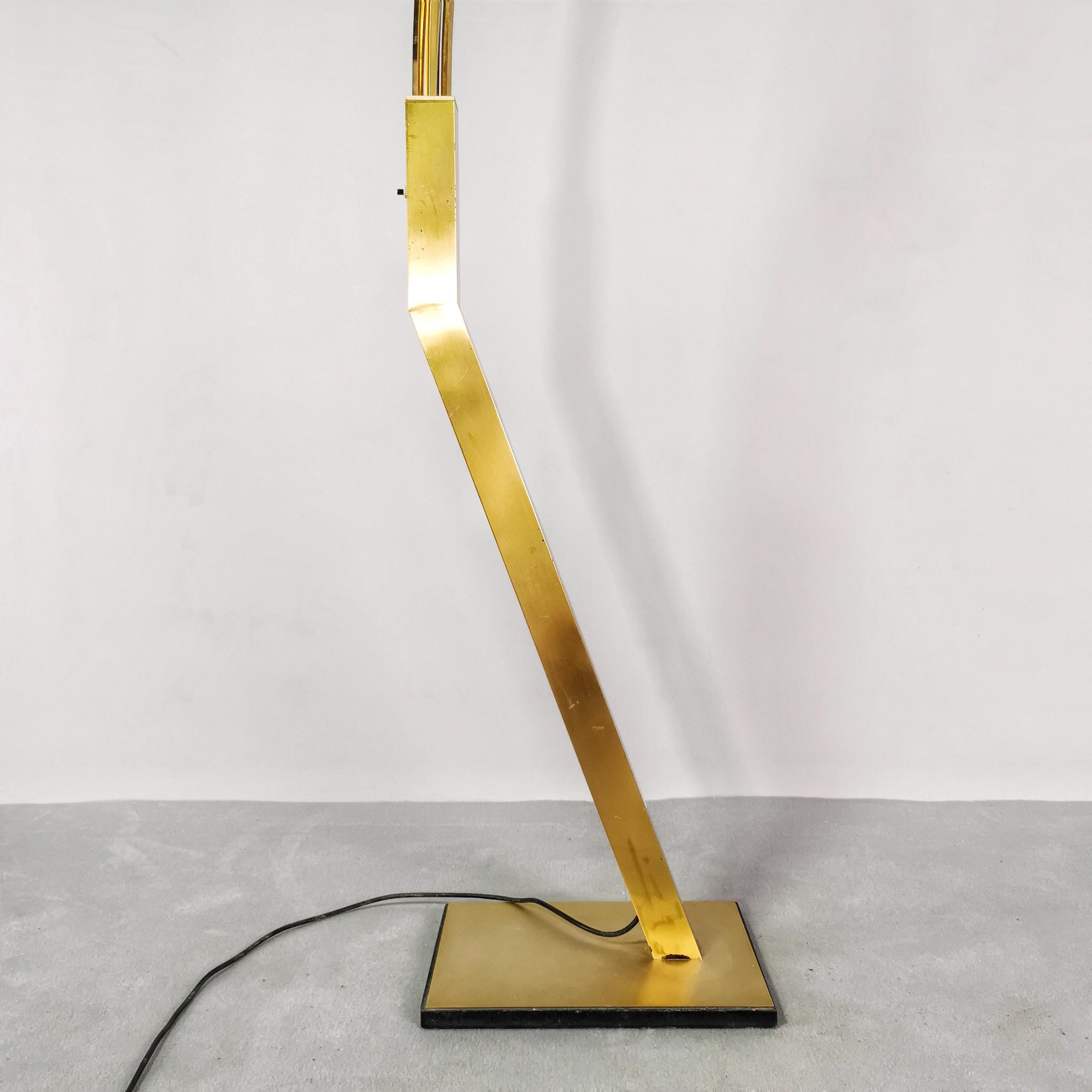 20th Century Large 1960s brass floor lamp 7 Arms For Sale