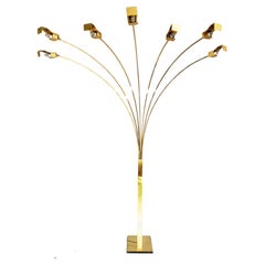Large 1960s brass floor lamp 7 Arms