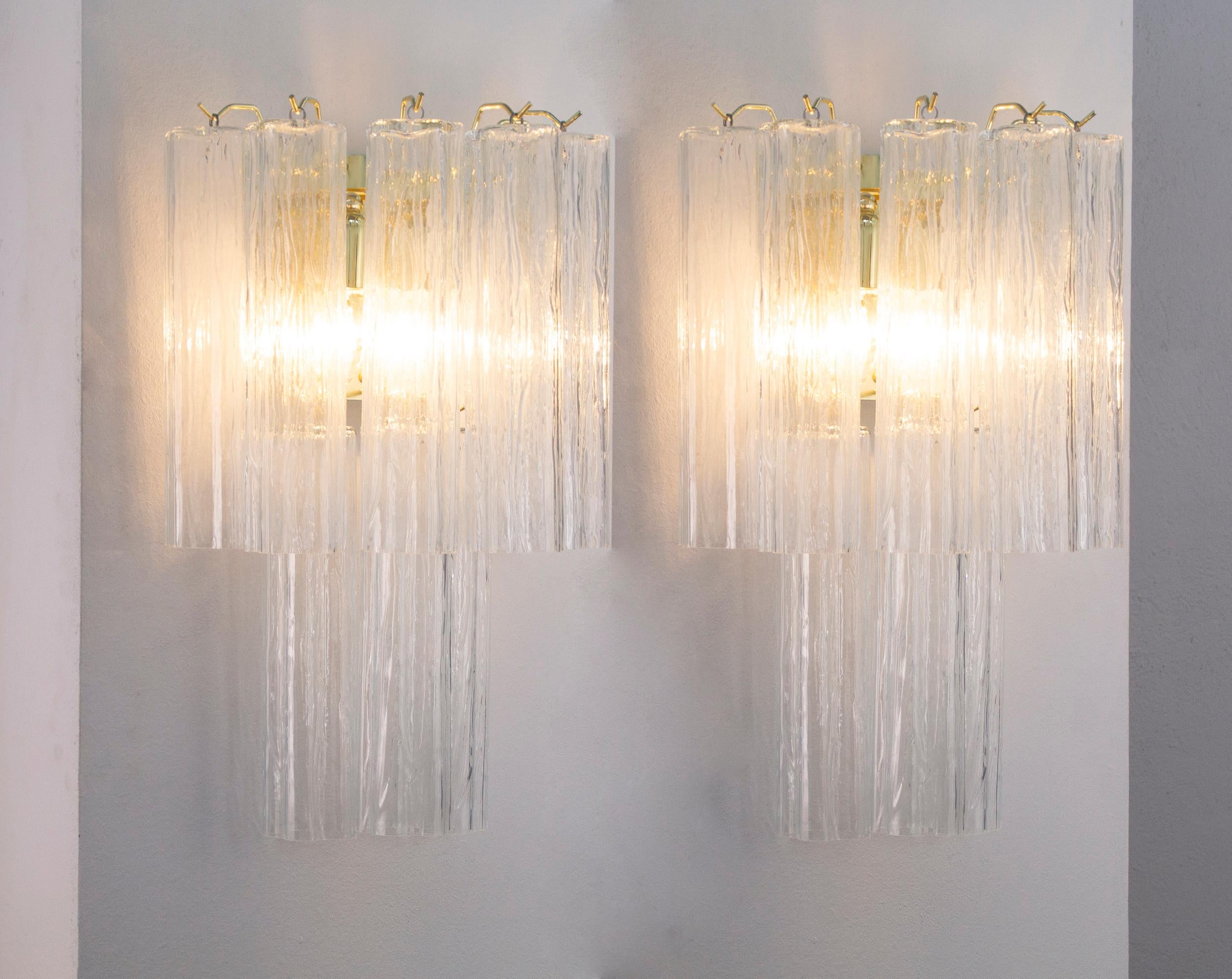 Grande Lampenleuchter mitpendagli vetro di Murano, inspiriert vom italienischen Design der Mitte des Jahrhunderts im Angebot 5