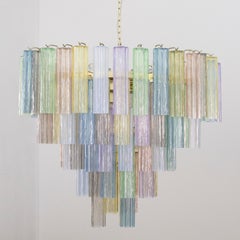 Gran Lámpara de techo de cristal de Murano multicolor