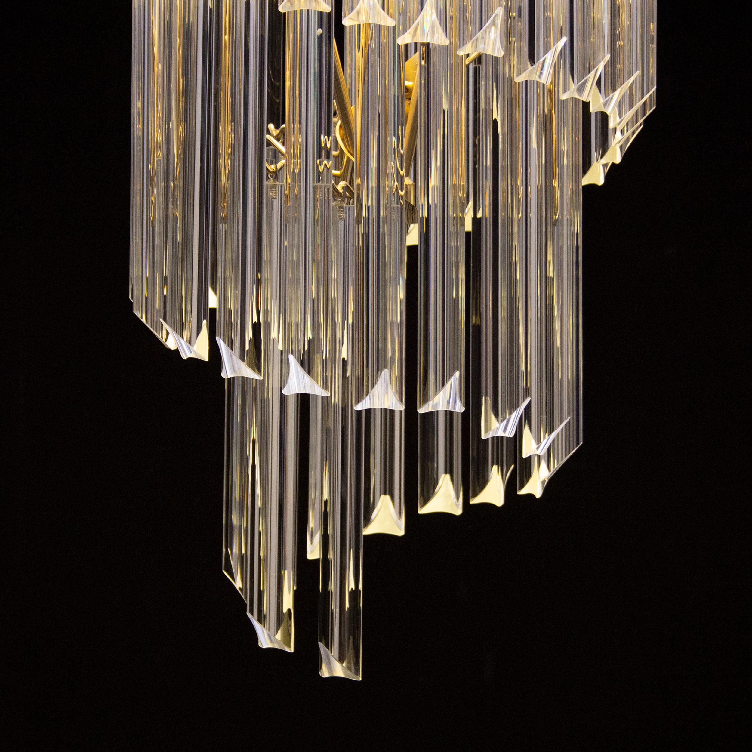 Grande lampadario con triedri vetro di Murano ispirato al mid-century italiano In New Condition For Sale In Trebaseleghe, IT