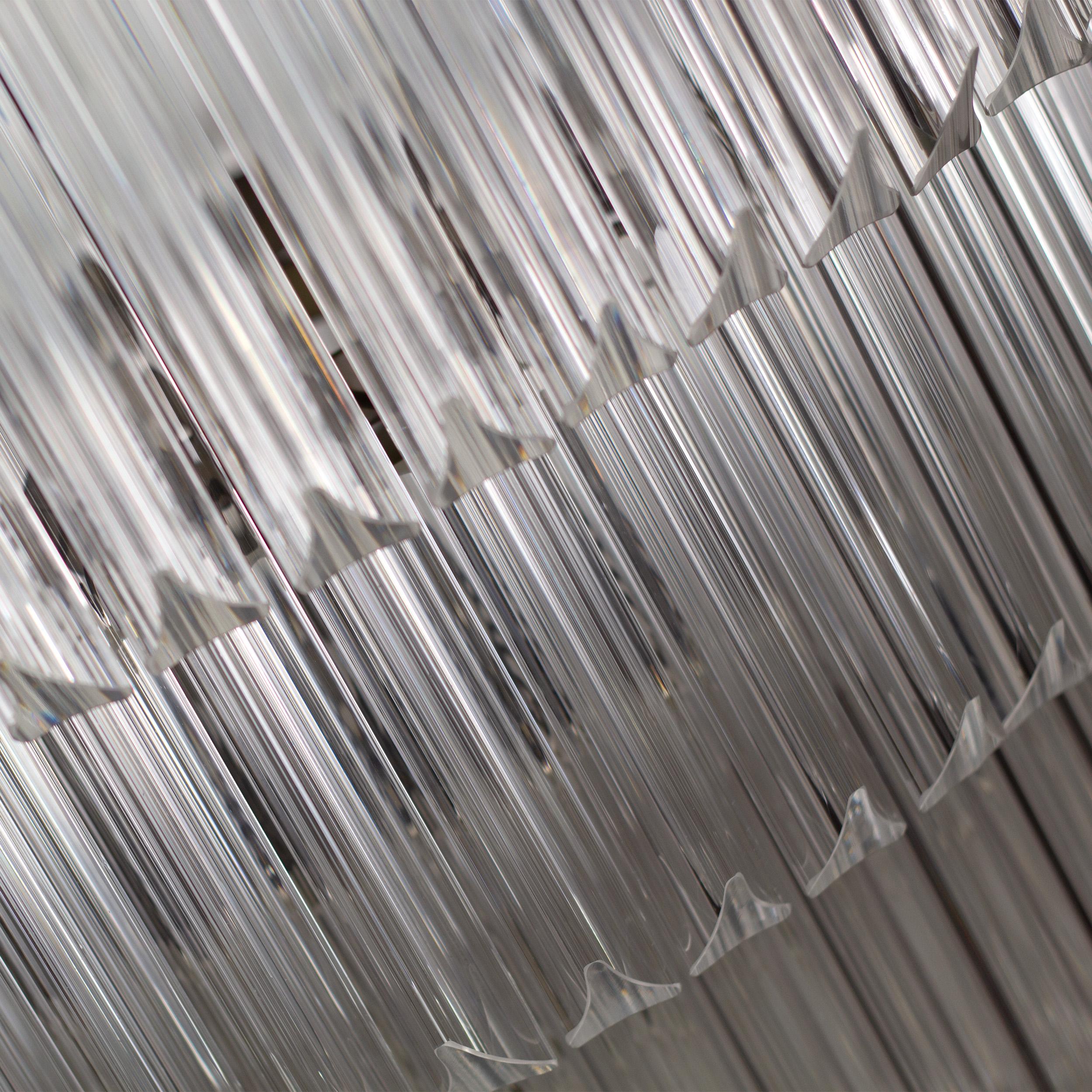 Grande lampadario con triedri vetro di Murano ispirato al mid-century italiano For Sale 2