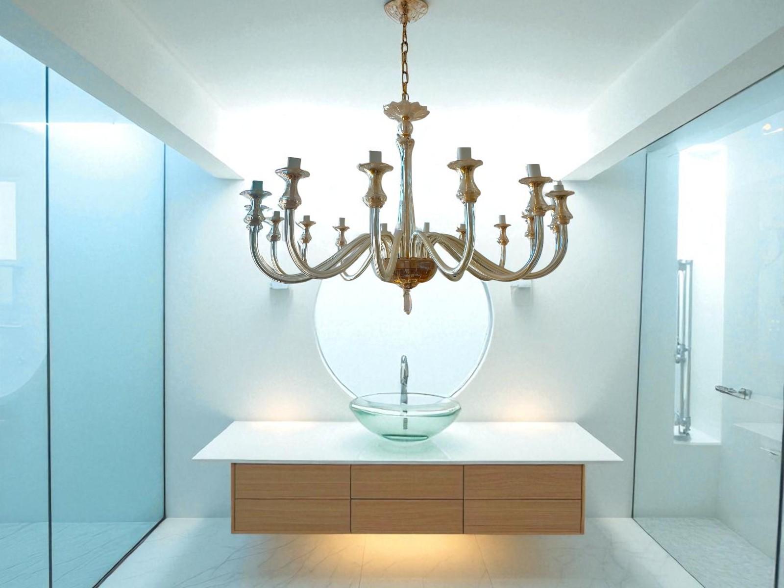 20th Century Grande Lampadario di Murano a 16 bracci, degli anni '50. For Sale