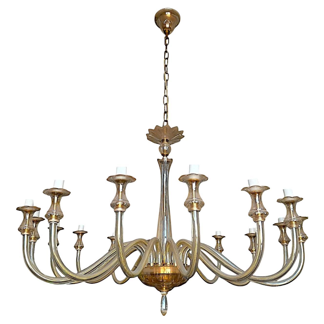 Grande Lampadario di Murano a 16 bracci, degli anni '50. For Sale