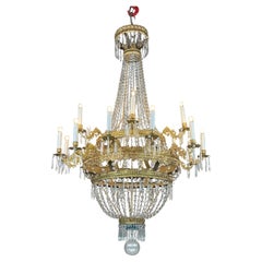 Großer italienischer Empire-Kristall-Kronleuchter mit 18 Lichtern 18
