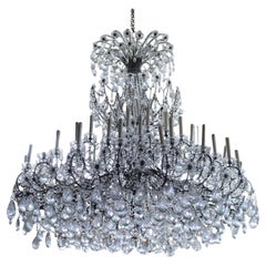 Antique Large Crystal Chandelier Italy 20th Century 
