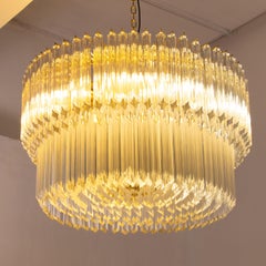 Grande lampadario a triedri vetro di Murano ispirato al mid-century