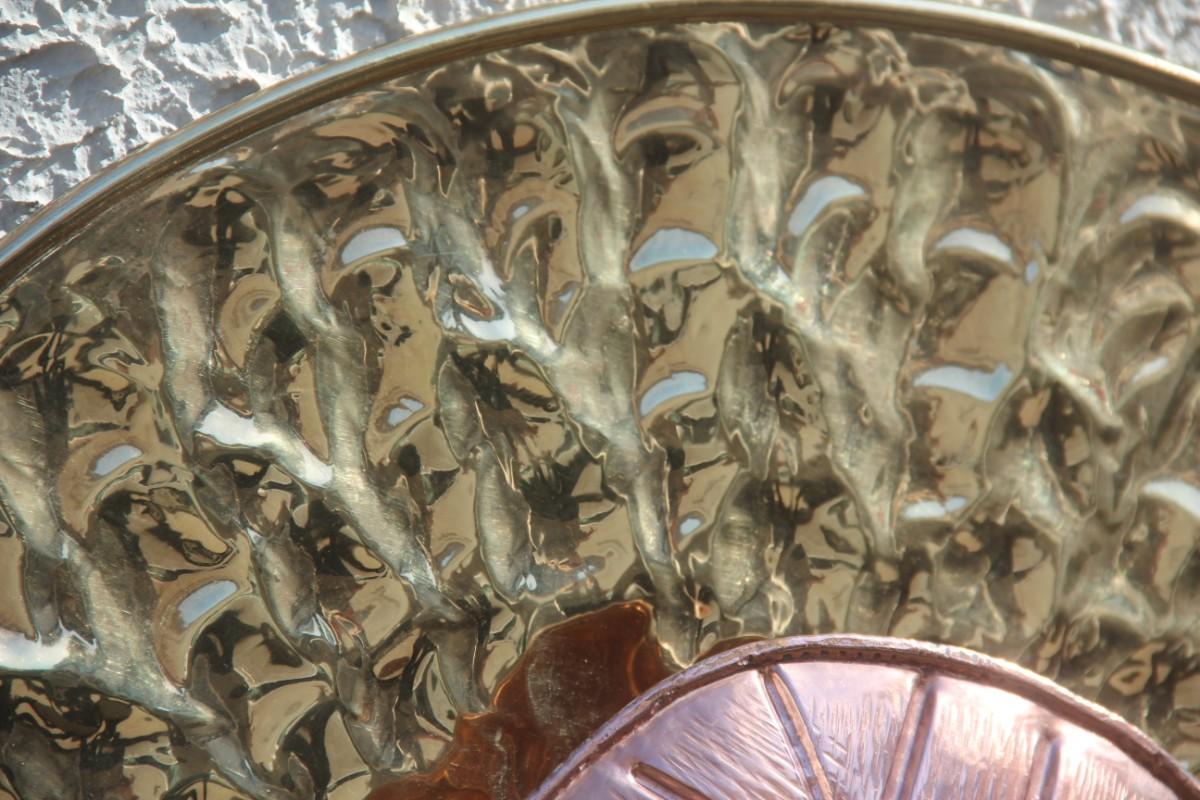 Large Wall Lamps in Martellato Brass and Copper italy 1970s Crespi style For Sale 5