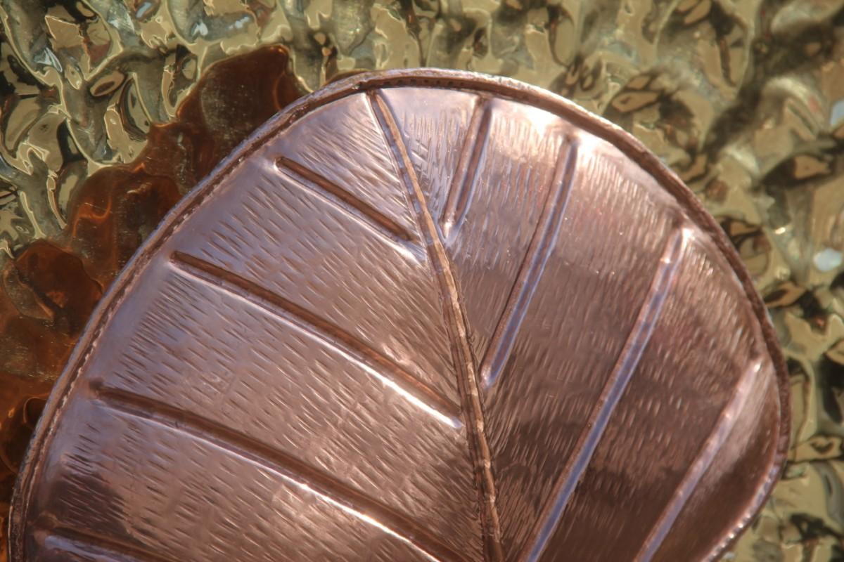 Large Wall Lamps in Martellato Brass and Copper italy 1970s Crespi style For Sale 12