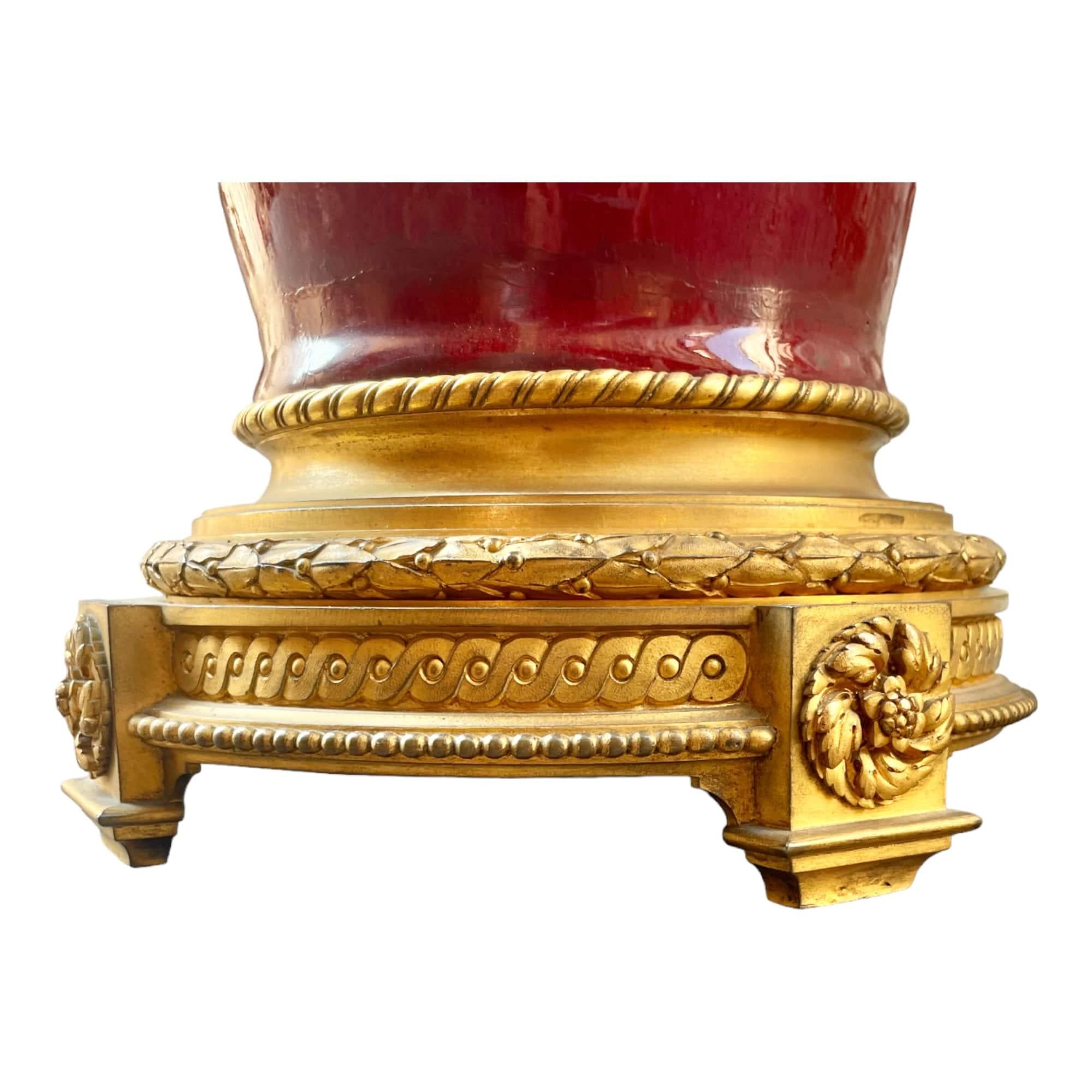 Französische Lampe aus Bronze und Keramik im Pariser Stil des 20. Jahrhunderts  im Angebot 2