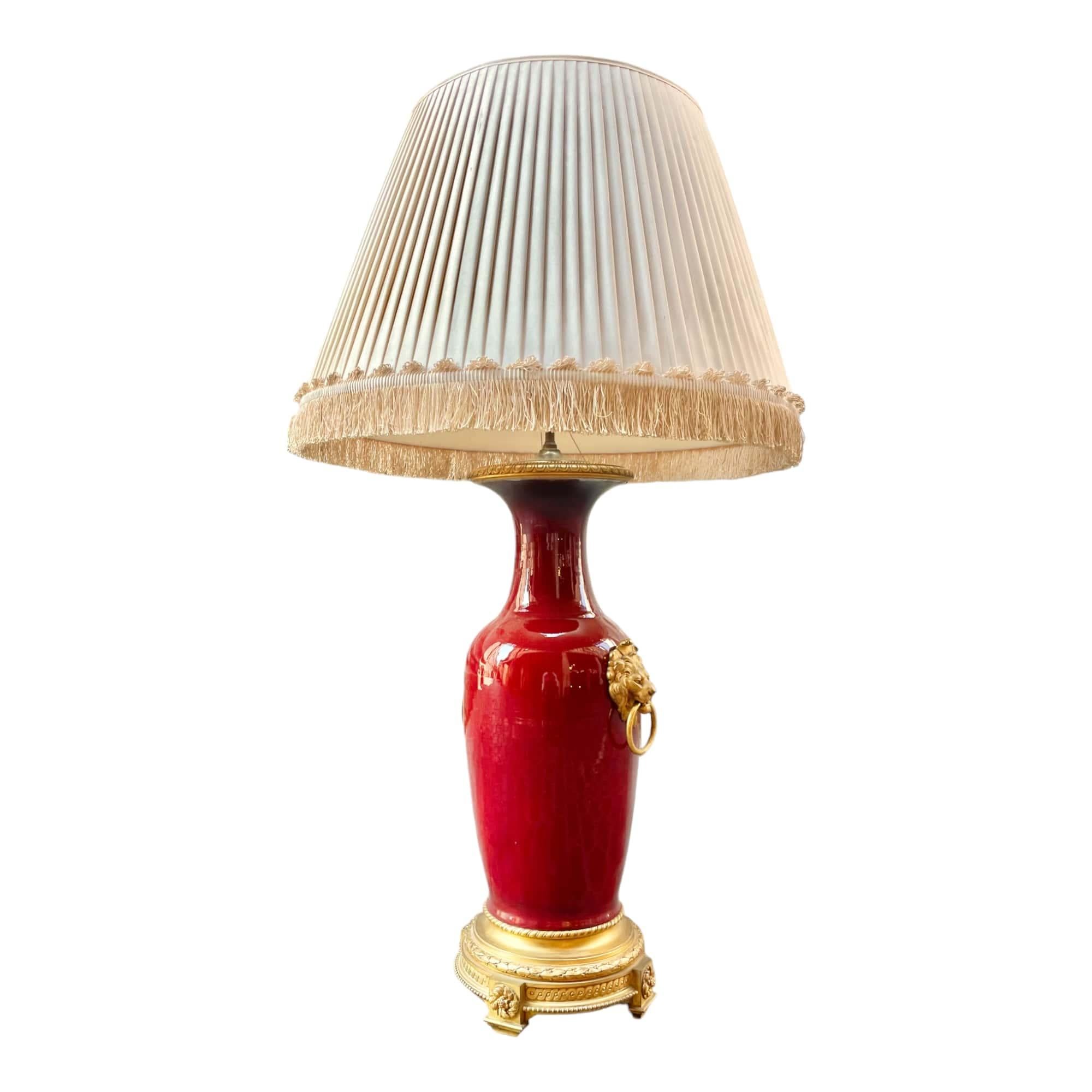 French 20th Century Paris Style Bronze and Ceramic Lamp  For Sale 4