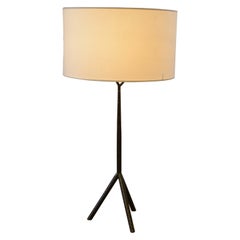Grande lampe en fer forgé dans le goût des Ateliers Marolles 1950's