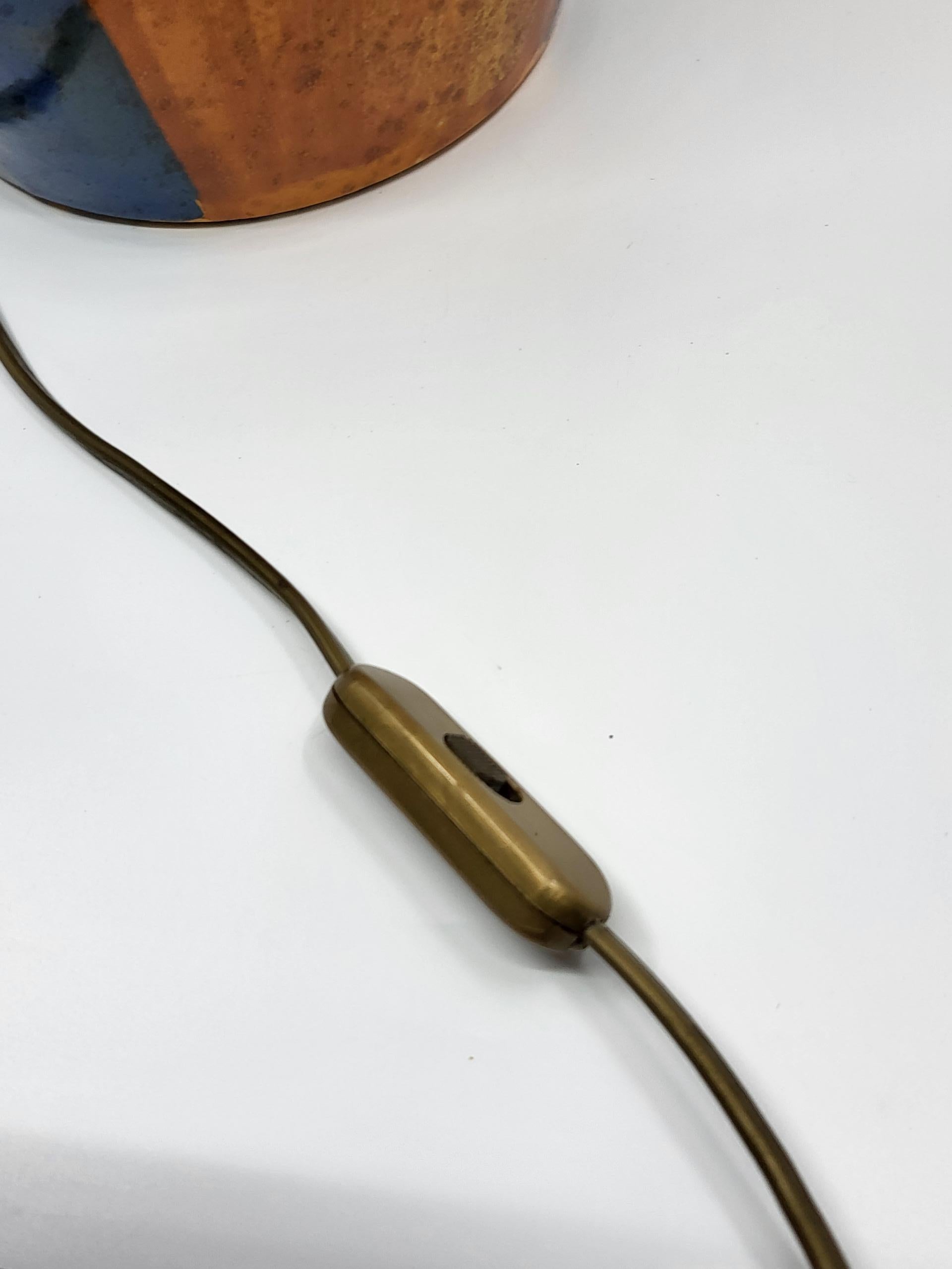 Ceramic Grande Lampe Hubert Olivier en céramique française décor French Riviera 1990 For Sale