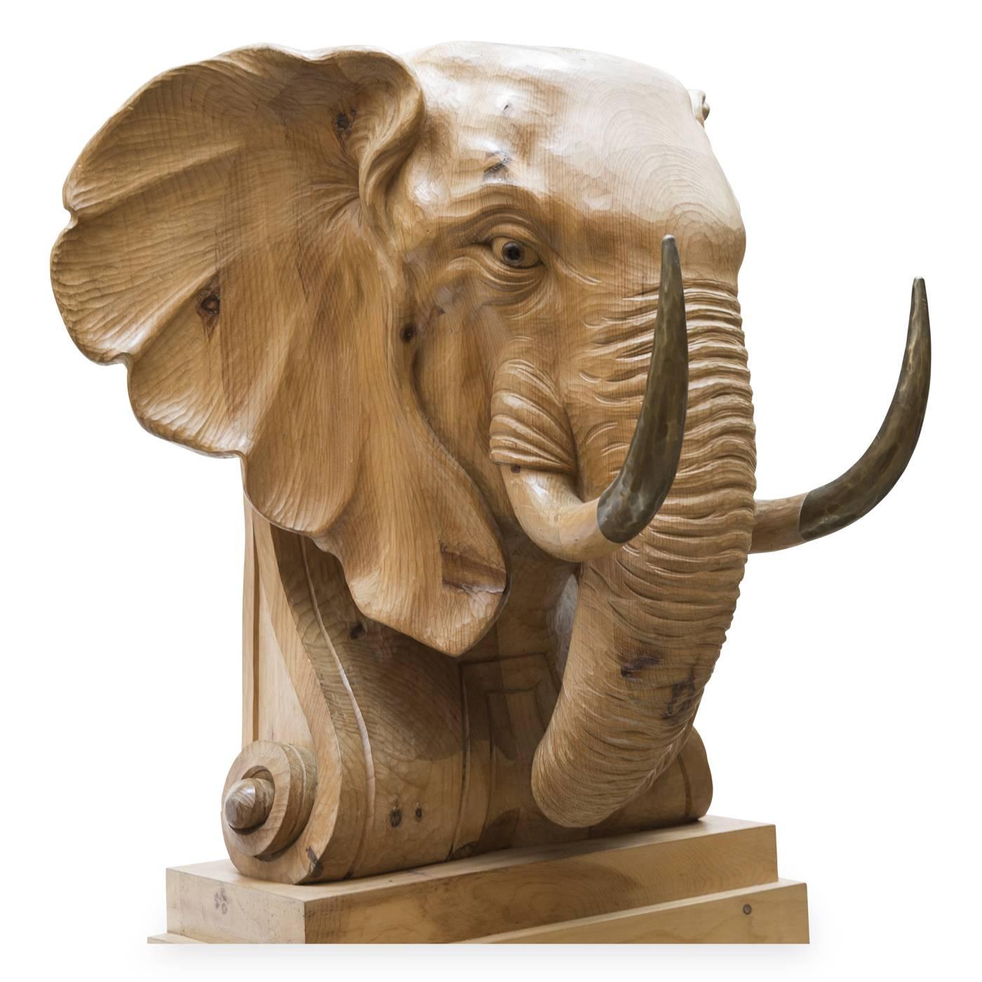 Italian Elefante il Magnifico Wood Sculpture