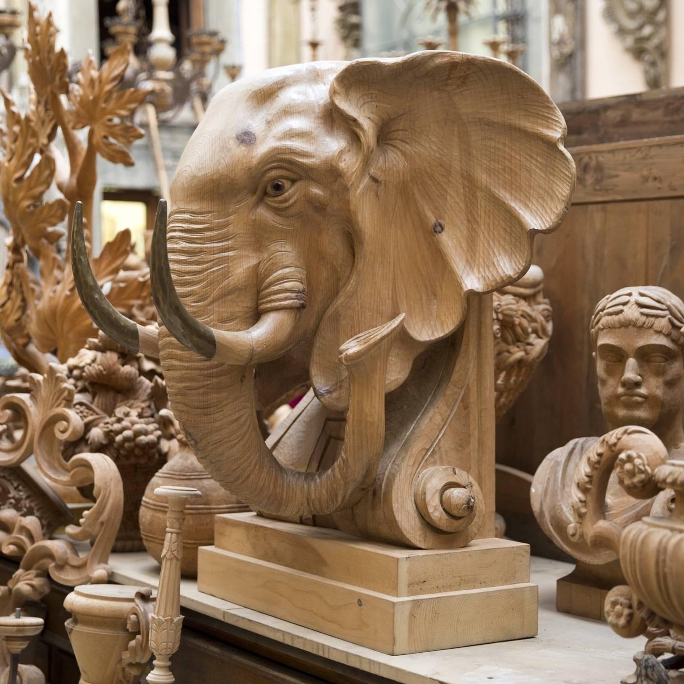 Elefante il Magnifico Wood Sculpture In New Condition In Milan, IT