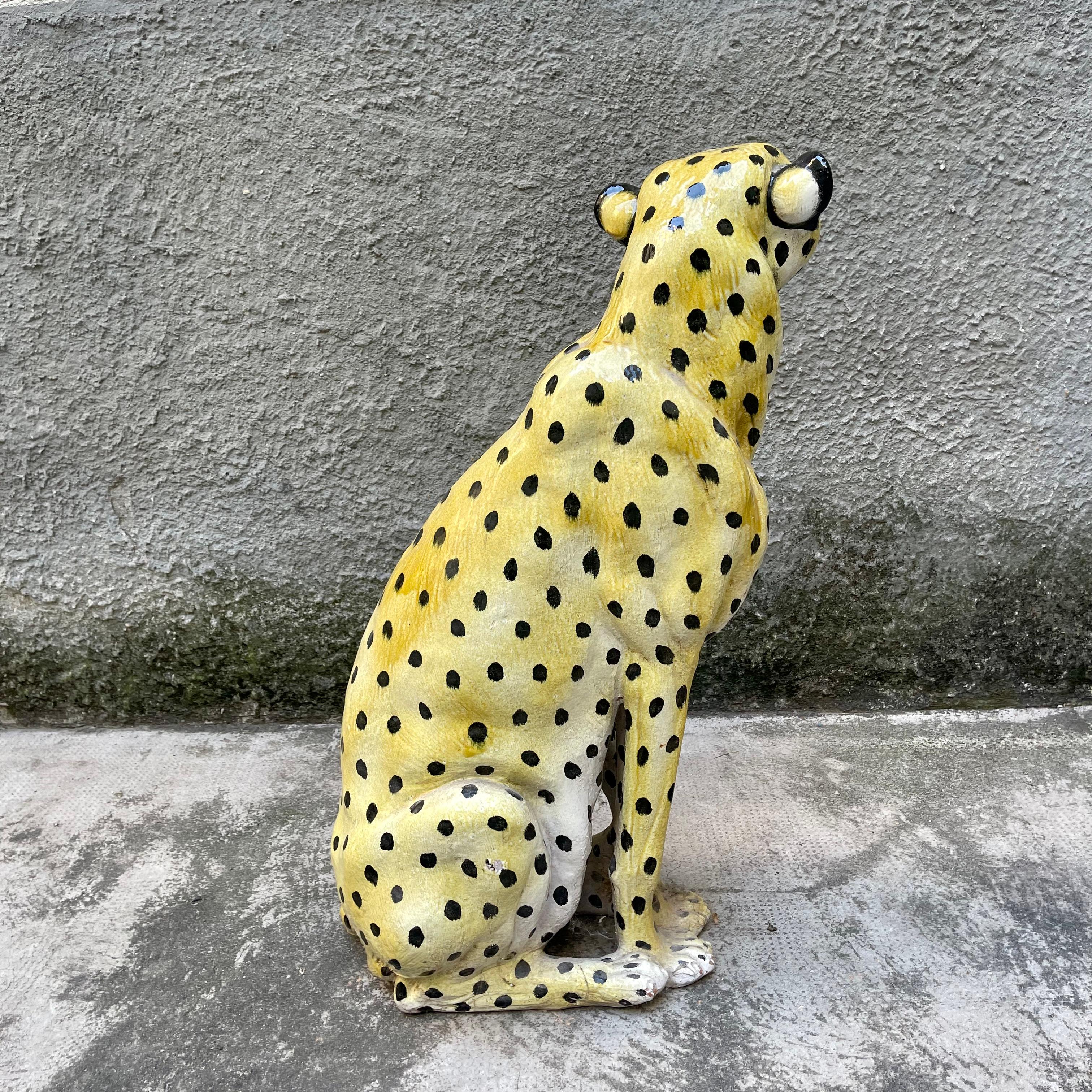 Großer keramischer Leopard - Italien - 1970er im Zustand „Hervorragend“ in Milano, IT