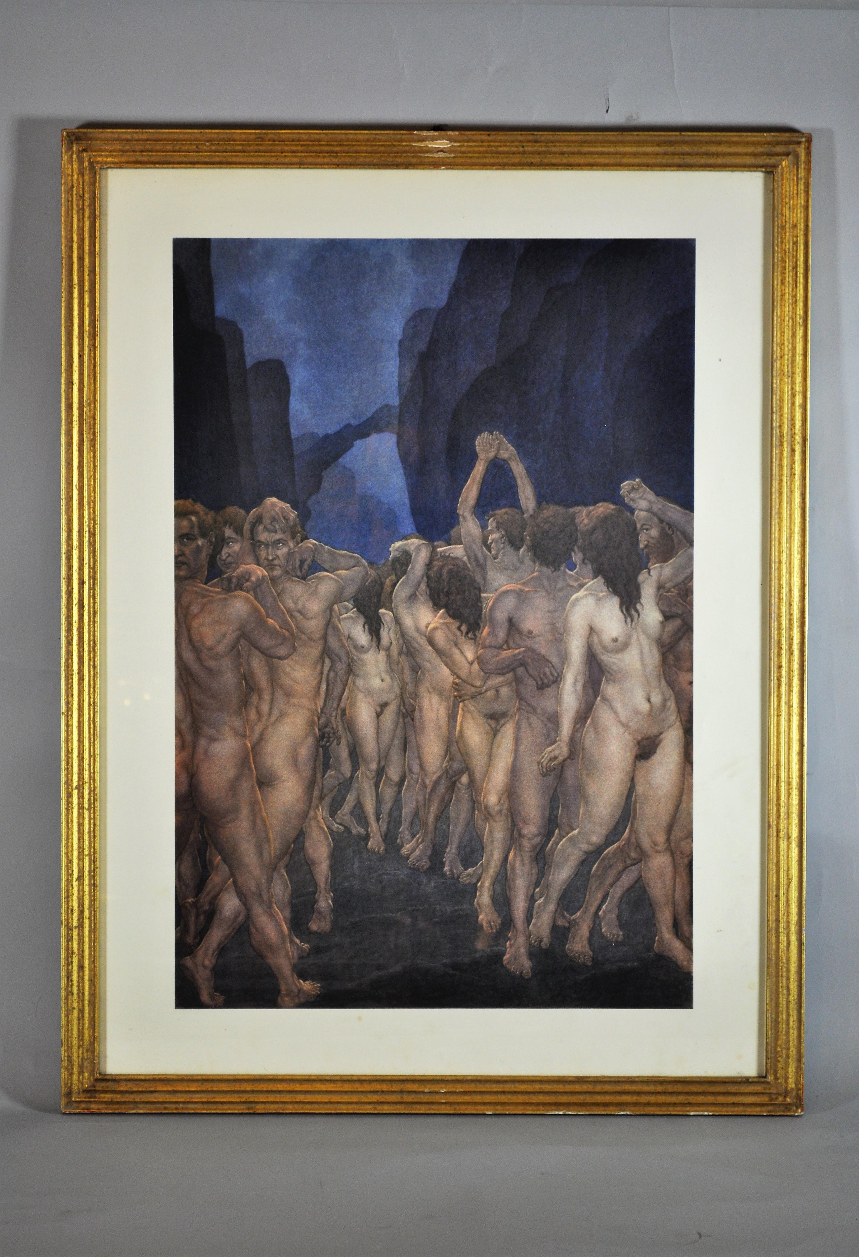 Leather Great book Inferno of the Divine Comedy Dante, illustrations A. Nattini 1931 For Sale
