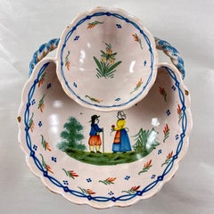 Grande Maison HB Quimper Server bretone Faïence francese con ciotola per condimenti