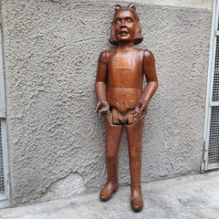 Large Articulated Wooden Theatrical Mannequin - Folk Art Depicting Baby Girl