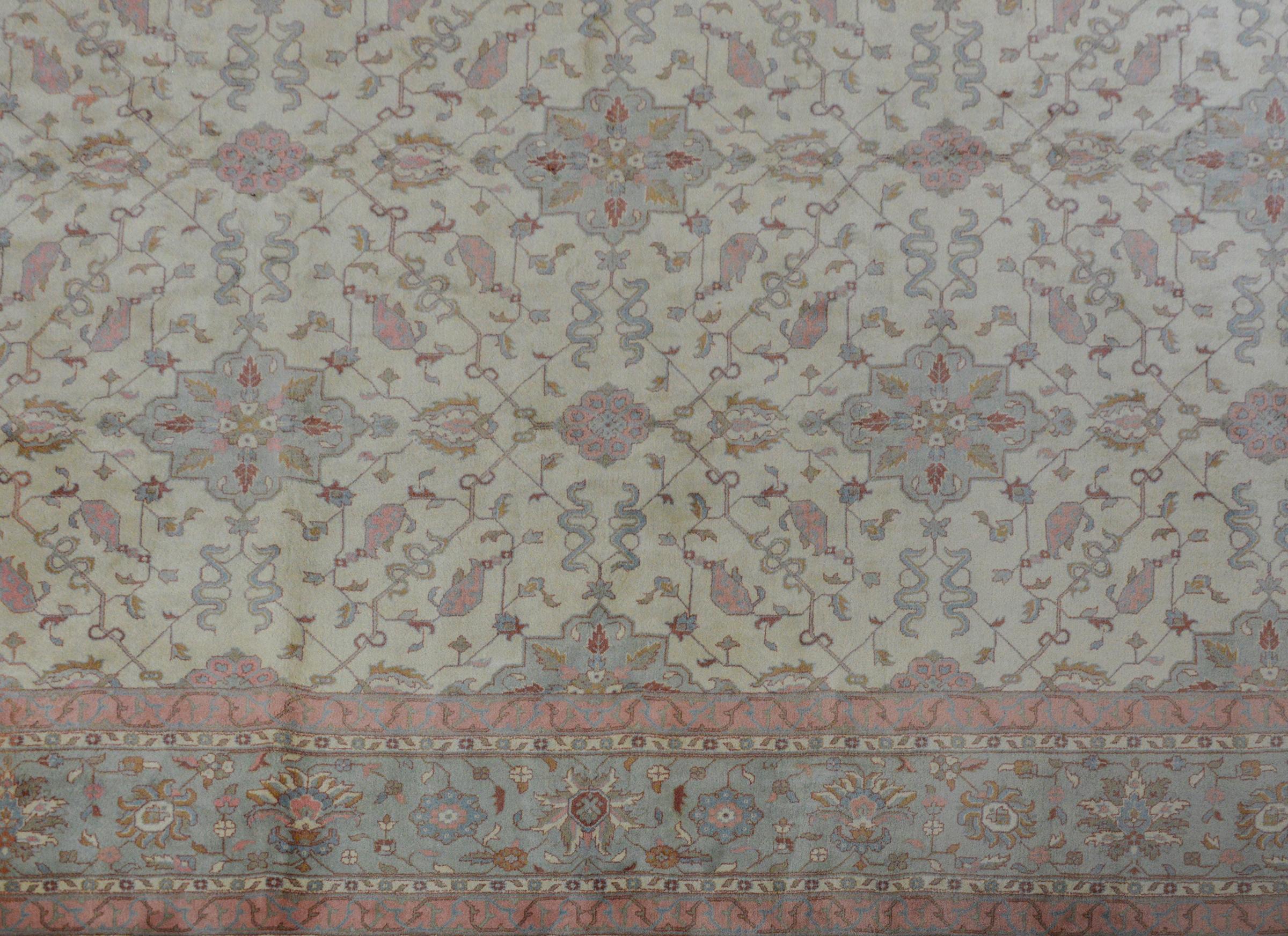 Vegetable Dyed Grande Mid-20th Century Indian Rug