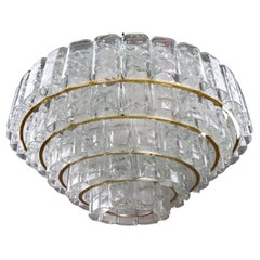 Lustre en laiton grand format mi-siècle moderne de Doria Leuchten, Allemagne, années 1960.