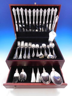 Grande Monarch by Camusso Sterling Silver Flatware Set Service 89 Pc Dinner Peru