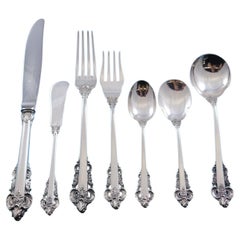 Retro Grande Monarch by Camusso Sterling Silver Flatware Set Service 89 Pc Dinner Peru