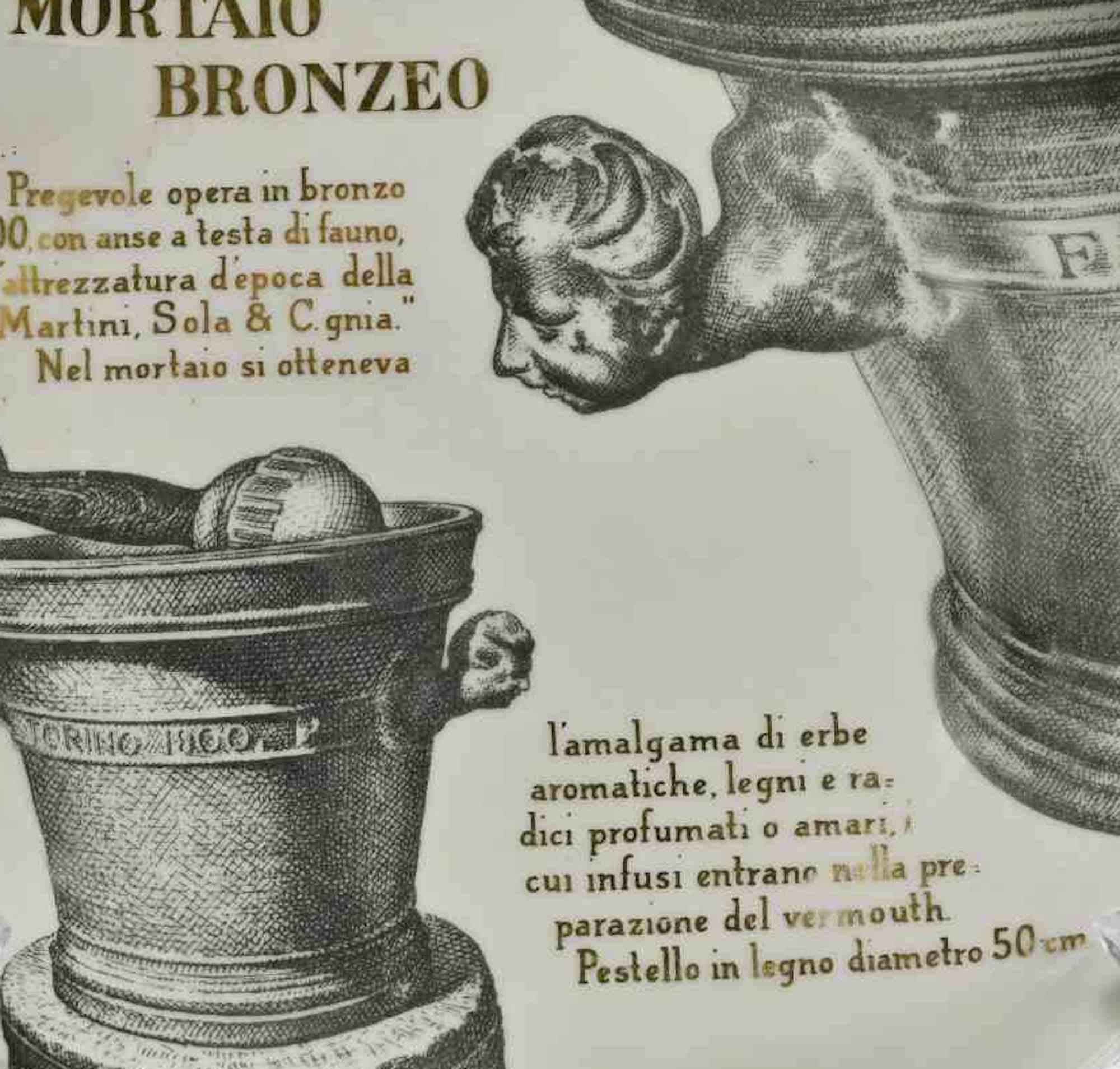 Grande Mortaio Bronzeo de Piero Fornasetti  para Martini & Rossi, años 60 en Bueno estado para la venta en Roma, IT