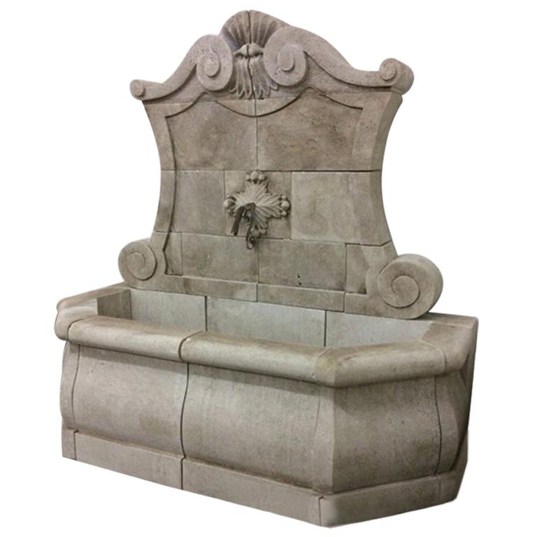 Grande Murale Hand Carved Wall Fountain For Sale at 1stDibs