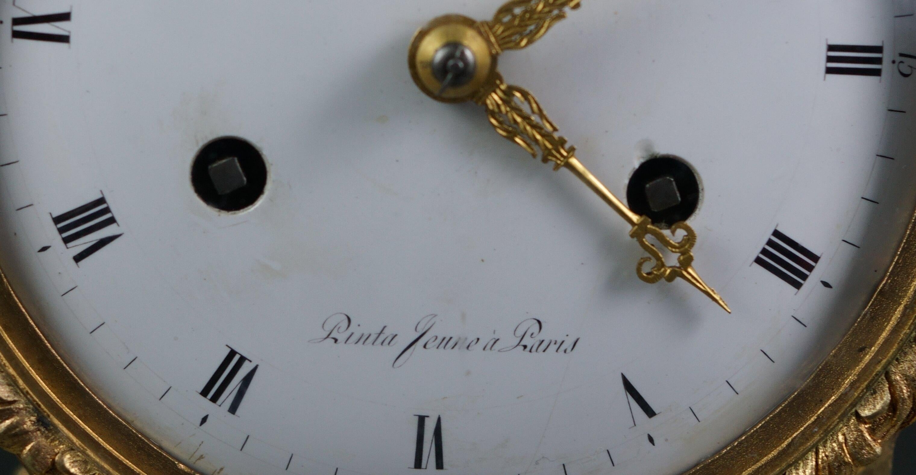Louis XVI Grande Orologio Francese Luigi XVI Bronzo Dorato a Ormolu e Marmo nero