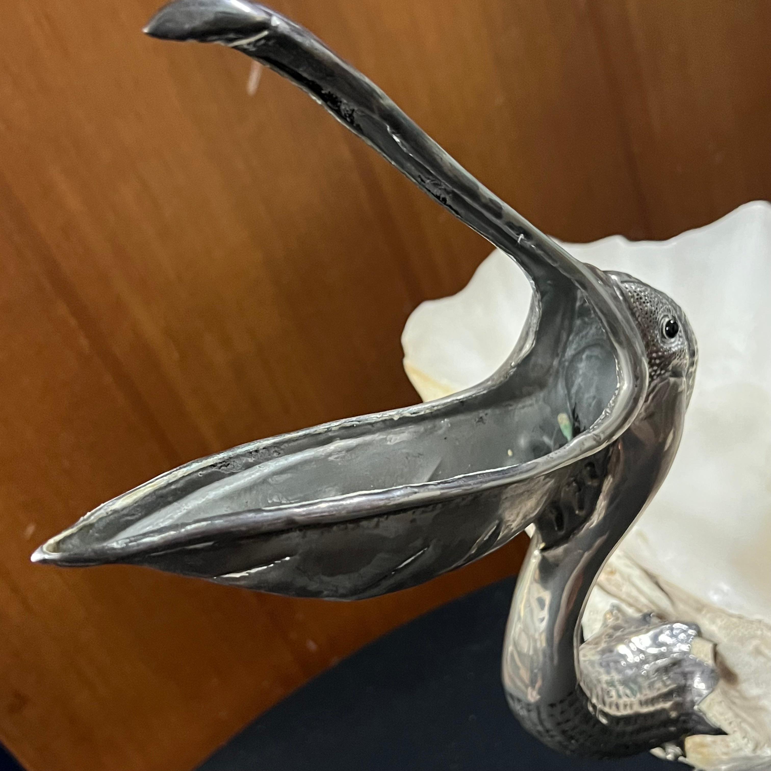 Large Pelican with Shell Sculpture by Gabriella Binazzi - Italy - 1970s 8