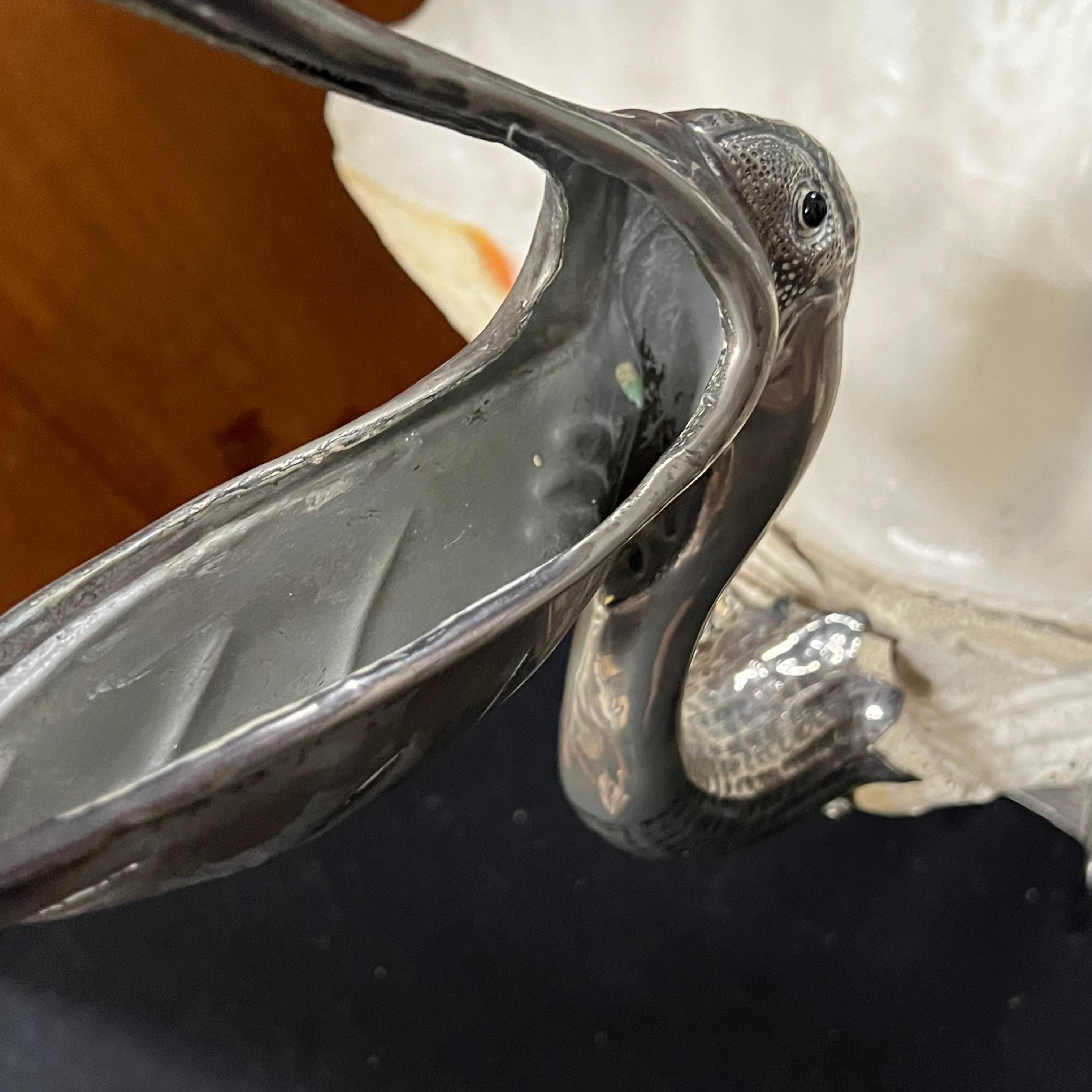 Large Pelican with Shell Sculpture by Gabriella Binazzi - Italy - 1970s 9